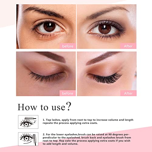 YEUGSCKA 2-Pack Waterproof 4D Silk Fiber Lash Mascara – Long Length & Volume