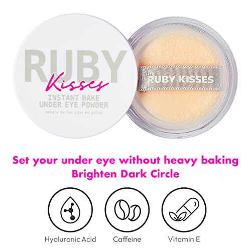 Ruby Kisses Instant Bake Undereye Powder - Vegan Brightening Formula