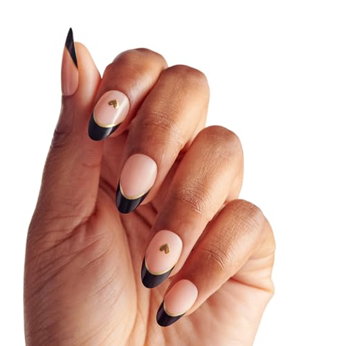 imPRESS No Glue Press On Nails - Positive Black Almond Shape