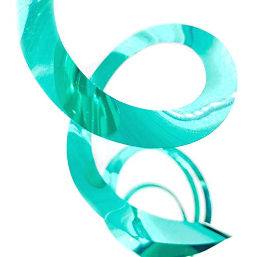 Teal Blue Hanging Paper Fans & Swirls Decorations - 20pcs