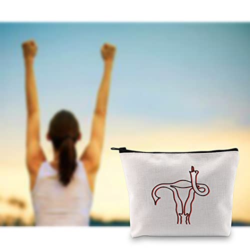 G2TUP Feminist Women Empowerment Makeup Bag V White Bag Travel Cosmetic Pouch