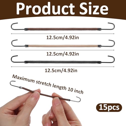 12 Pcs Bungee Hair Ties with Hooks for Curly Long Hair