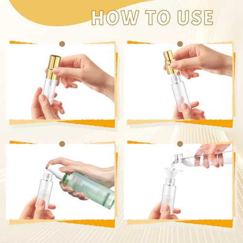 3ml Clear Glass Perfume Spray Bottles with Gold Nozzle - 30 Pack, Refillable Travel Atomizers