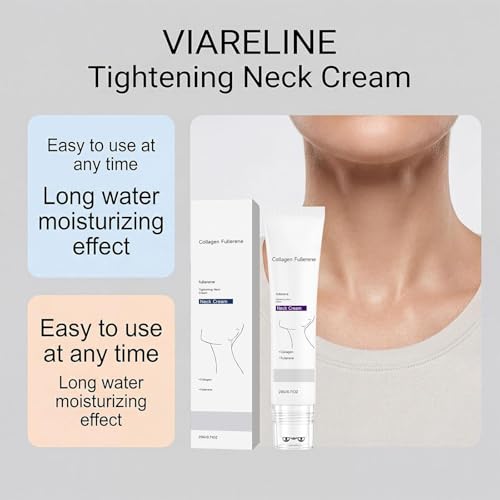 Tasunte Collagen Fullerene Firming Neck Cream with 5-Ball Massage Roller