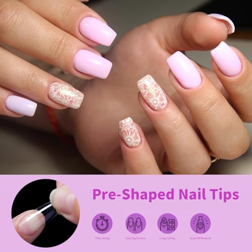Cycullinyt 600pcs Soft Gel Nail Tips - Professional Clear Acrylic Press-On for DIY Manicure
