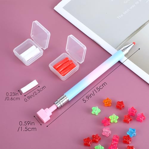 Refillable Rhinestone Picker Wax Pen with 6 Wax Refills