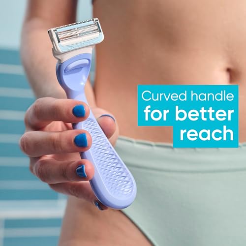 Gillette Venus Pubic Hair & Skin Razor Handle + 4 Refills, Sensitive Skin