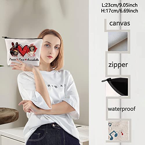 Peace Love Annabelle Makeup Bag - LEVLO Cosmetic Pouch for Fans
