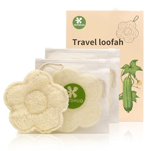 Travel Size Egyptian Loofah Set - 3 Pack Natural Exfoliating Sponge