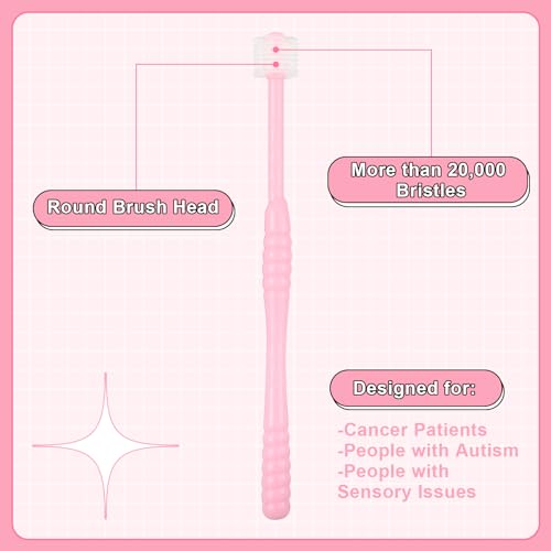 360-Degree Spherical Toothbrush for Sensitive Teeth - 2 Pack Pink