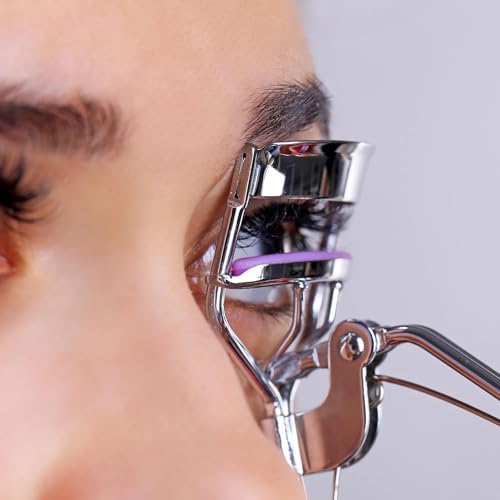 80 Pcs Eyelash Curler Refill Pads Silicone Replacement Refills with Storage Box