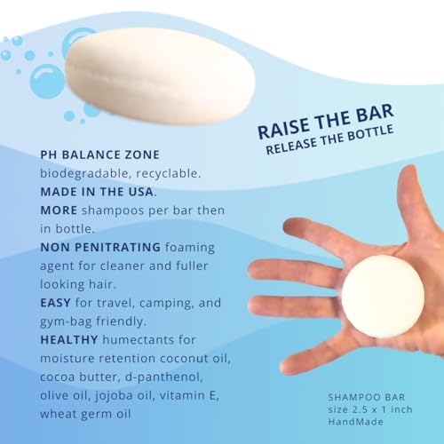 Spiraleaf Unscented Solid Shampoo Bars - 2 Pack, Plastic-Free Haircare