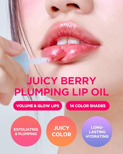TOCOBO Juicy Berry Plumping Lip Oil - 07 Plum Jam, Vegan Tinted Gloss