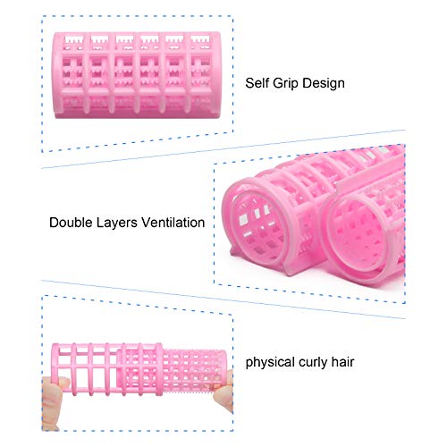 Ahier 20-Pack Self-Grip Hair Rollers - 4 Sizes for Voluminous Curls
