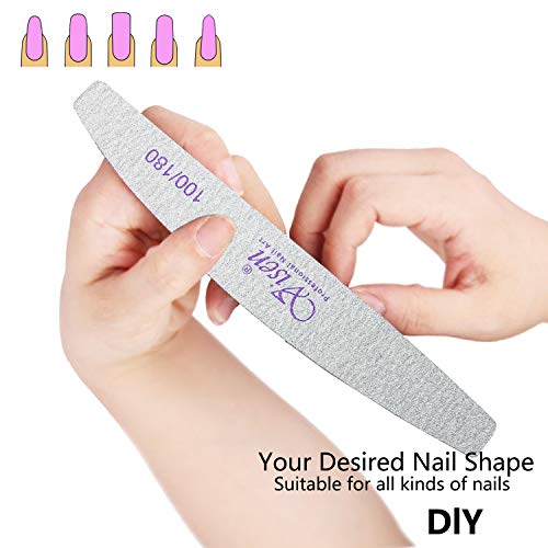 Jutoe 25 Pcs Nail Files with 100/180 Grit Double Sided Emery Boards for Manicure & Pedicure