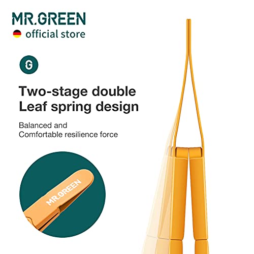 MR.GREEN Stainless Steel Eyebrow Tweezers - Colorful Slanted Makeup Tool (Orange)