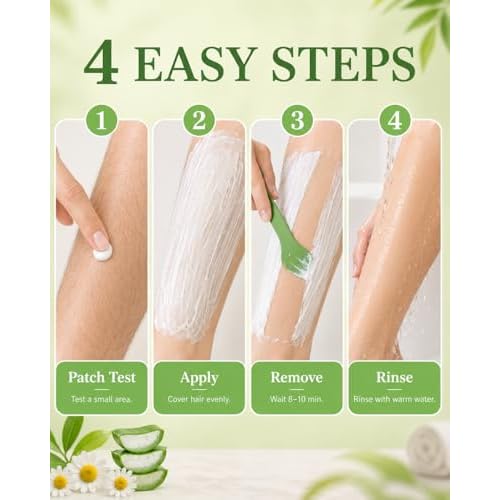 Hair Removal Cream for Women, 6.76 Fl Oz Gentle Depilatory Cream for Legs, Arms, Underarms, Bikini Line, Fast Body Hair Remover with Smooth Skin Finish, Sensitive Skin Care