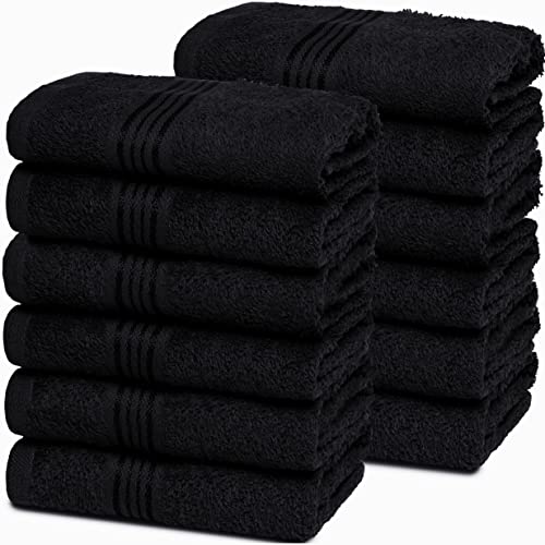 Belizzi Home 12-Piece Ultra Soft 100% Cotton Washcloth Set, 12x12 Inch
