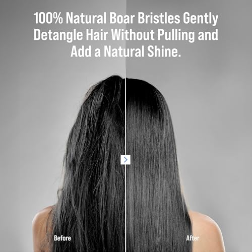 SOOO Mini Boar Bristle Detangler Brush - Compact Travel Hair Brush