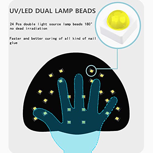 BIGBEAR UV LED Nail Lamp for Gel Polish - White, Fast Dryer