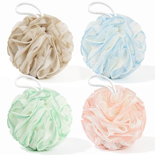 Yolaist Loofah Sponge 4 Pack - Exfoliating Bath Scrubber