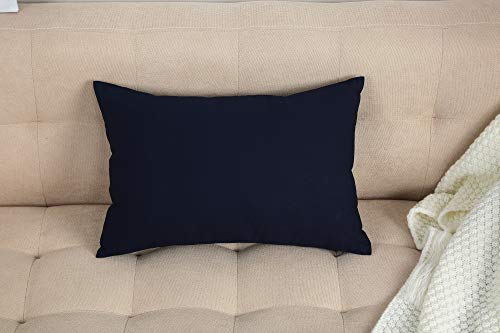 TangDepot 100% Cotton Dark Navy Throw Pillow Cover 12x20