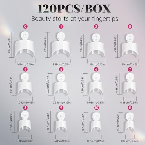 Krofaue French Half Wrap Nail Tips - 120PCS Acrylic False Tips