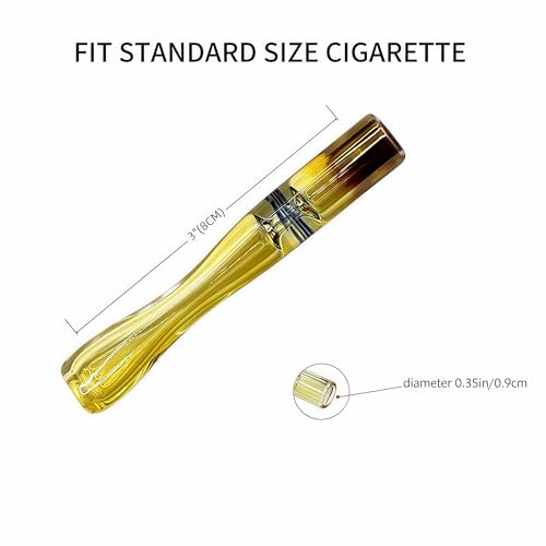 Handmade 3 Inch Golden Borosilicate Glass Blowing Stem Tube - 2 PCS