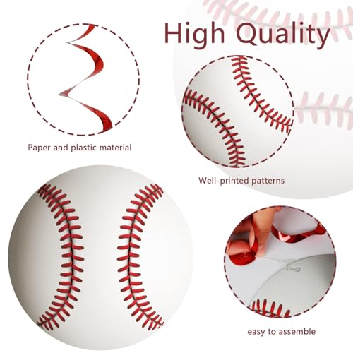 42 Pcs Baseball Hanging Swirls Decorations for Parties