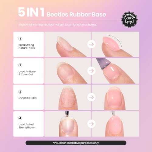 Beetles Mermaid Pastels Rubber Base Gel Nail Polish 6 Colors 7.5ml