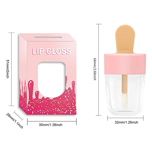 15 Pack Cute Ice Cream Lip Gloss Tubes with Boxes, 8ml
