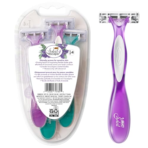 BIC Soleil 4 Escape Women's Disposable Razors - 4-Pack with Lavender Scent