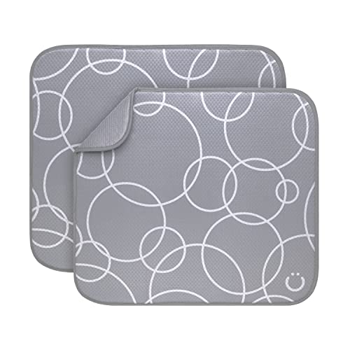 Ubbi Microfiber Dish Drying Mat Set of 2 - Gray Kitchen Essential