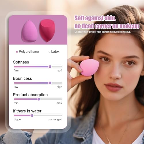 BS-MALL 10-Piece Makeup Sponge Set with Case for Foundation & Blending
