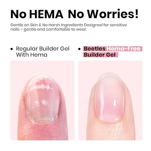 Beetles HEMA-Free Builder Gel for Nails - Nude Pink, 15ml