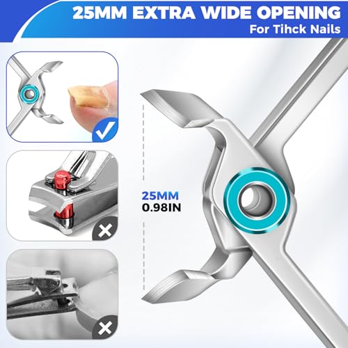 DRMODE Silver Large Ingrown Toenail Clippers for Thick Nails