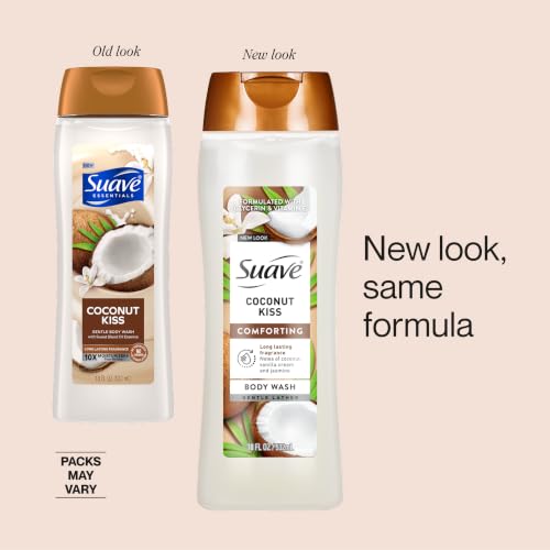 Suave Coconut Kiss Moisturizing Body Wash - New Packaging, 18 Oz Pack of 6