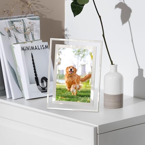 Clear Glass 4x6 Picture Frames Set of 2 - Horizontal & Vertical Display