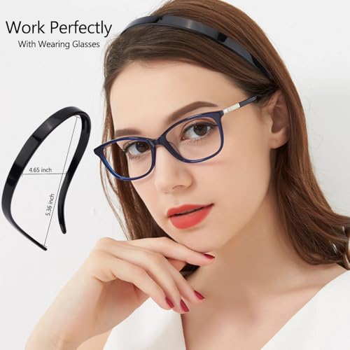 TOBATOBA Square Headbands for Glasses - Comfortable Non-Slip Resin Hairbands