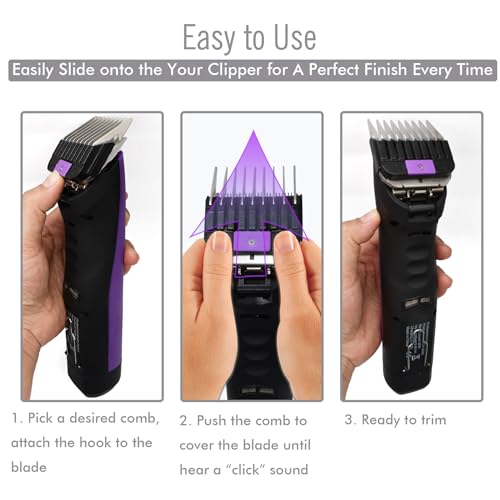 ZEROKIWI 4-Piece Stainless Steel Pet Grooming Guard Set for Wahl Oster Andis Clippers