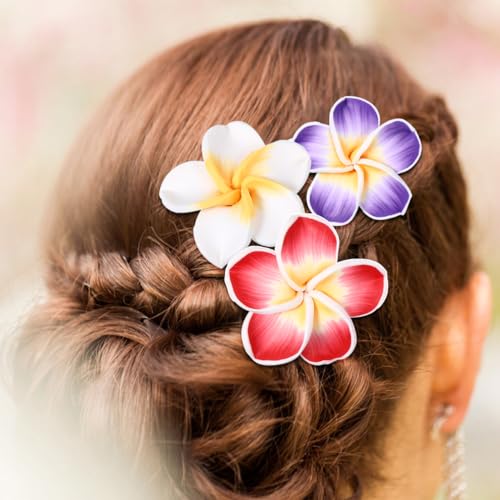 Beaupretty 12-Piece Plumeria Flower Hair Ties for Women and Girls