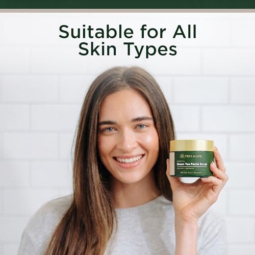 Tree of Life Green Tea Exfoliating Facial Scrub - Pore Clarifying Face Polish