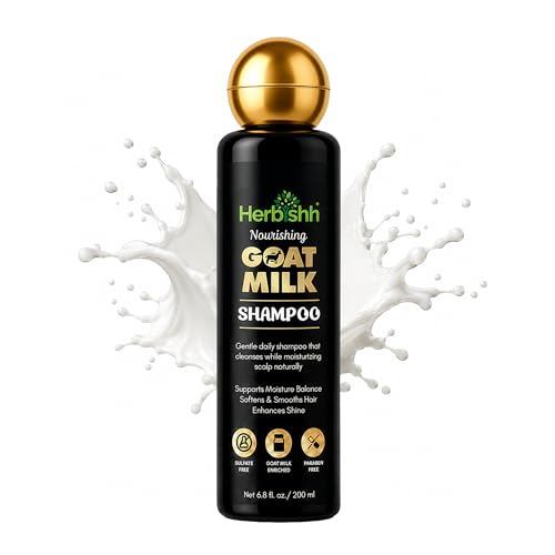 Herbishh Goat Milk Shampoo for Dry & Frizzy Hair - Hydrating & Sulfate Free
