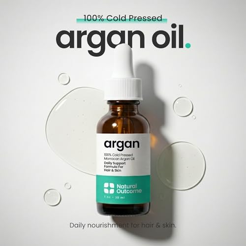 Natural Outcome 100% Pure Moroccan Argan Oil for Face, Body, and Hair, 1 oz