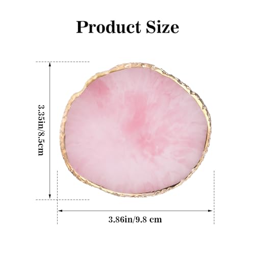 Ouligay Resin Nail Art Mixing Palette with Gold Edges - Pink