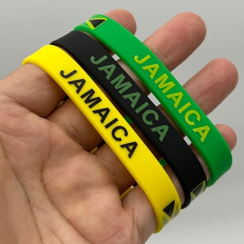 24Pcs Jamaican Rubber Bracelets - Independence Day Party Favors