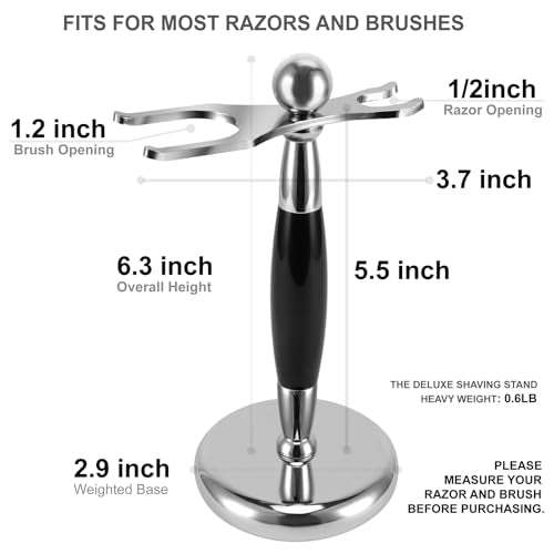 PerPro Luxury Shaving Brush & Razor Stand with Weighted Base