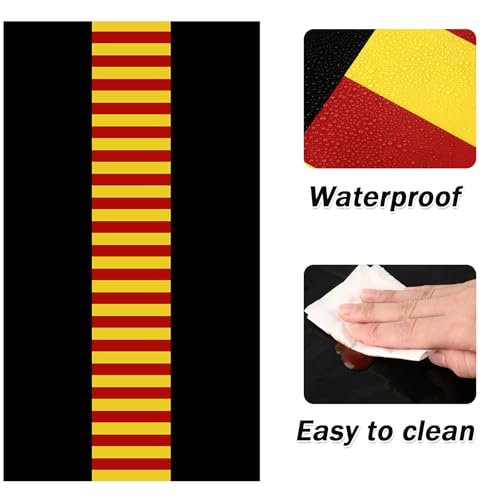 Oudain 3 Pcs Wizard Tablecloths | 54 x 108 Inch Black & Gold Design for Halloween & Birthday Parties