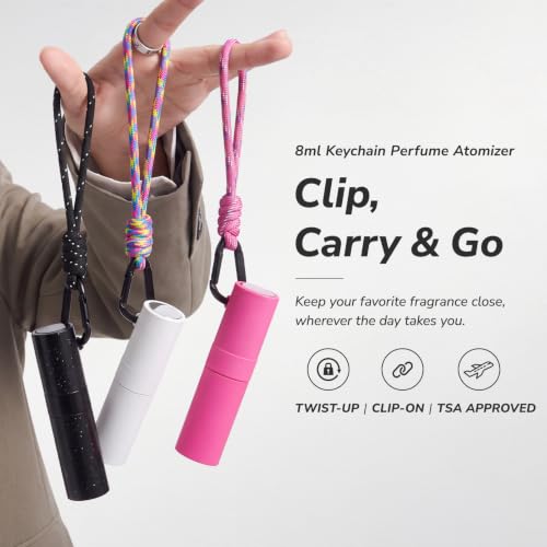 Lulupack Refillable Perfume Spray Bottles 8ml Keychain Set - Black & White