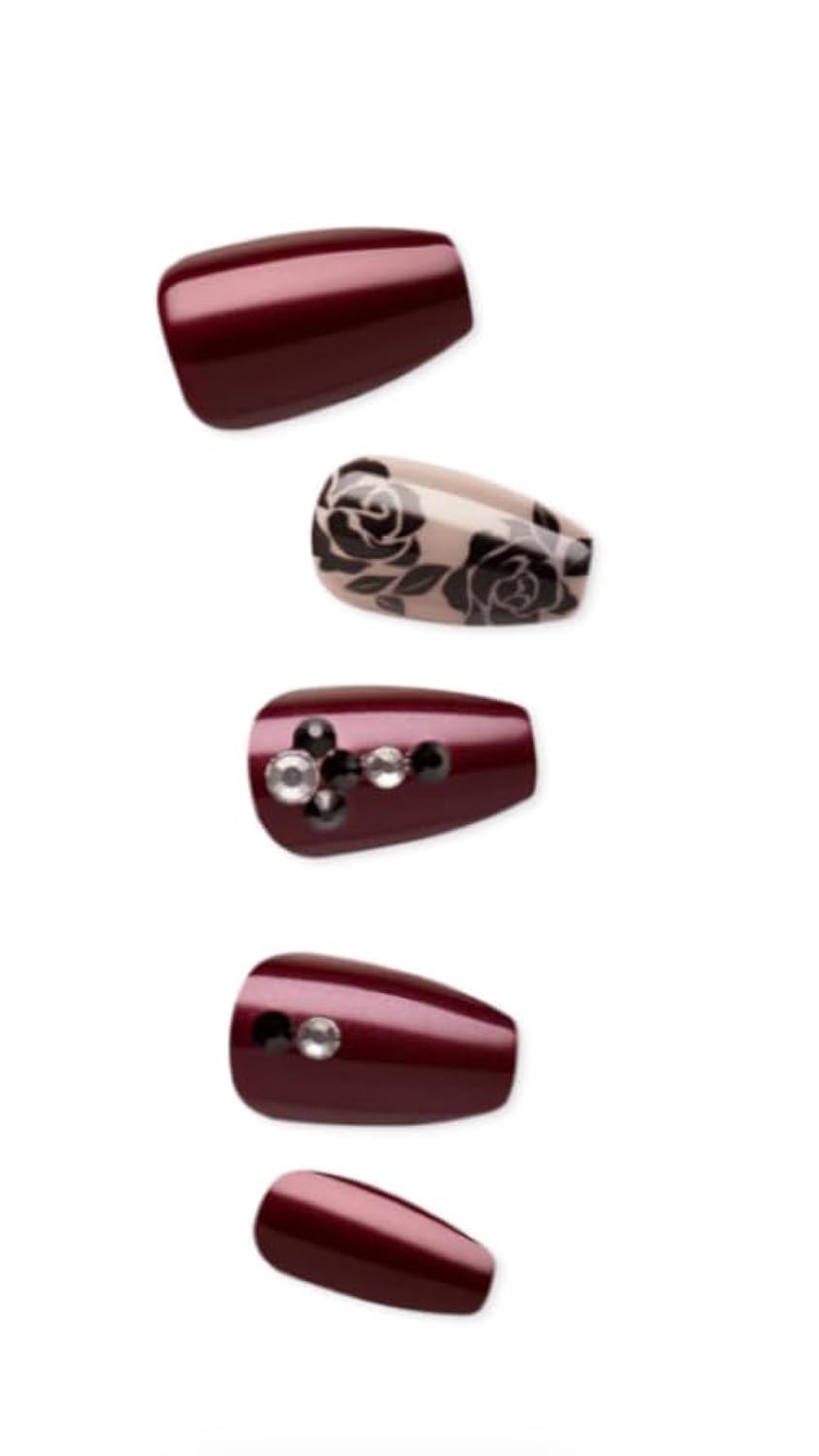 KISS Press-On Manicure - Lilac Crush Medium Coffin Purple Nails | Includes Prep Pad, Mini File & Cuticle Stick